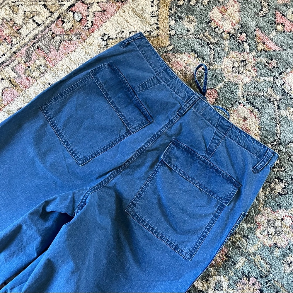 Madewell Indigo Ripstop Drawstring Cargo Pants Blue Sz 26 - Picture 10 of 10